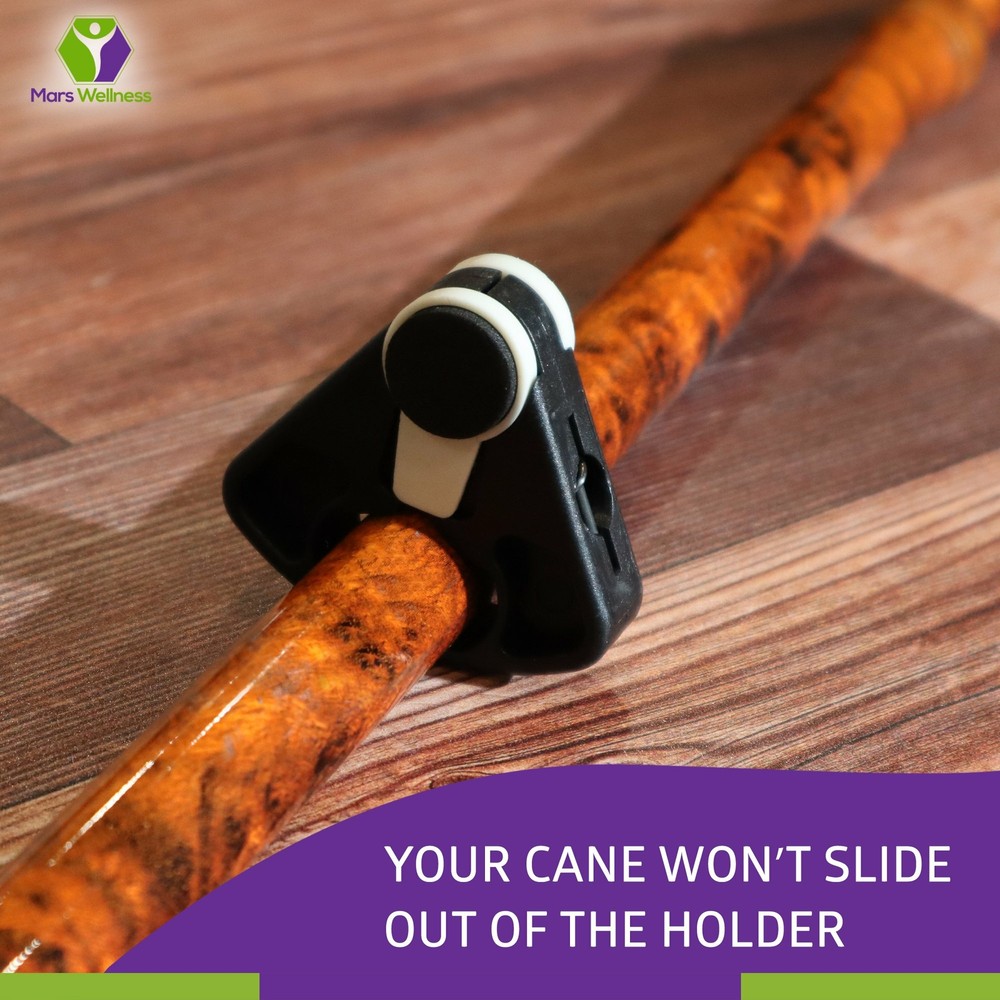 Cane Holder for Walking Sticks, Canes & Crutches - 2 Pack