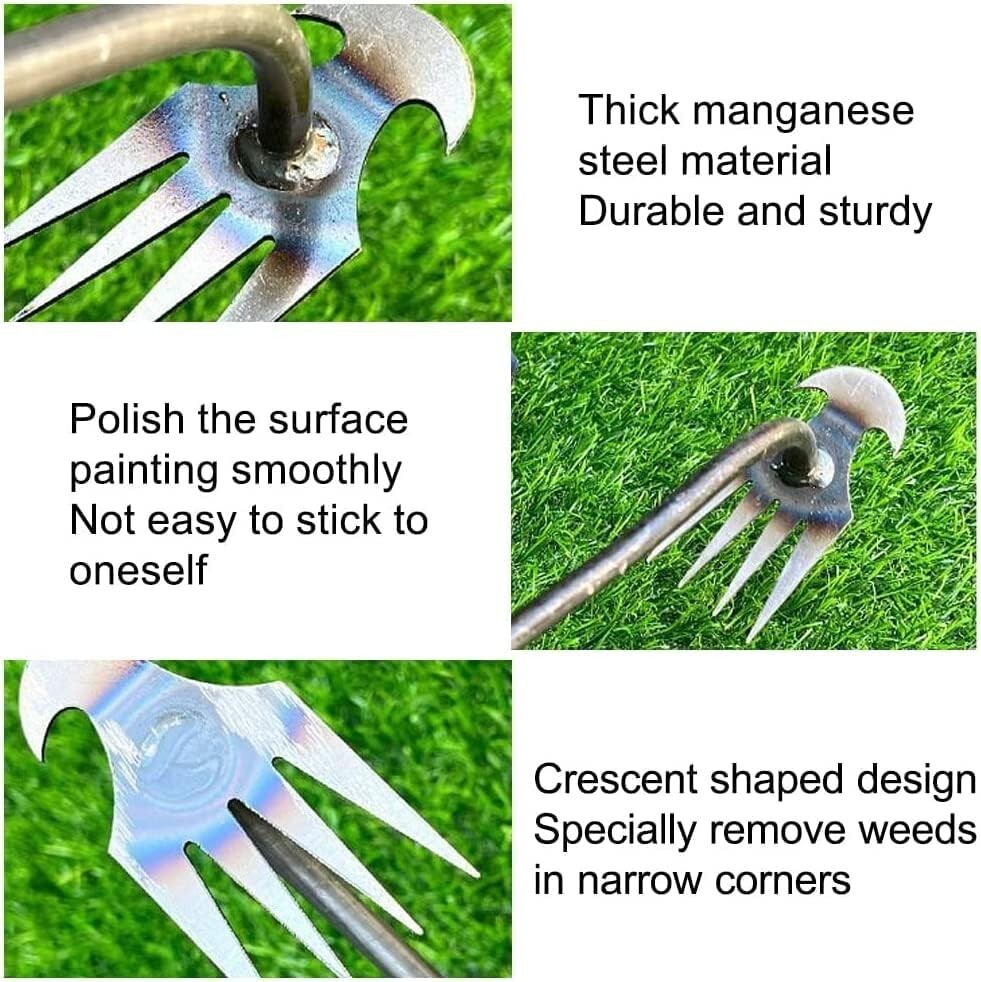 New Durable Garden Weed Pulling Tool, Portable for Gardening (Black Handle)