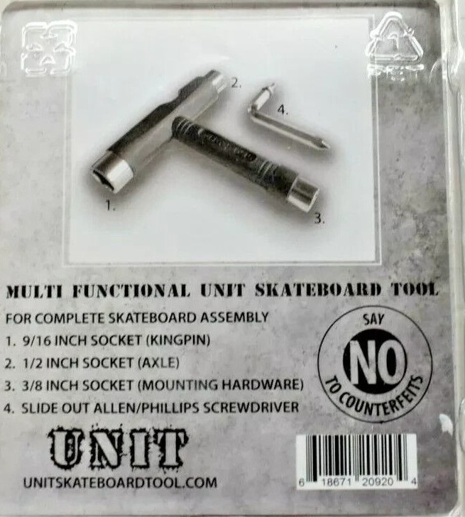 Unit Tool Skate Multi Functional Tool 4 In 1 Black Skateboard Tool Truck Wheels