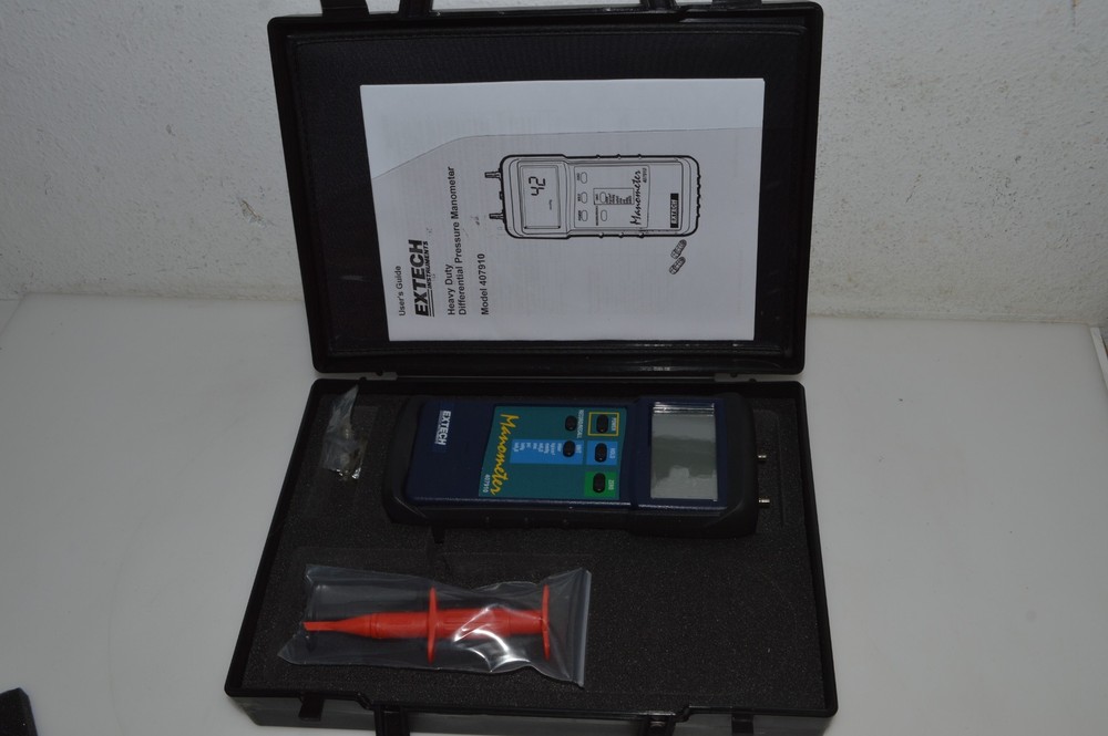 EXTECH Model 407910 MANOMETER w/ PROBE & CASE (SGZ71)