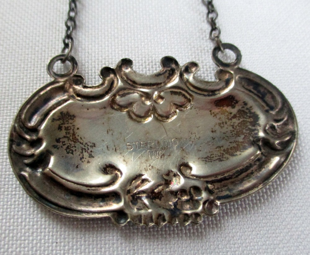 Vintage Sterling Silver Sherry Decanter Tag