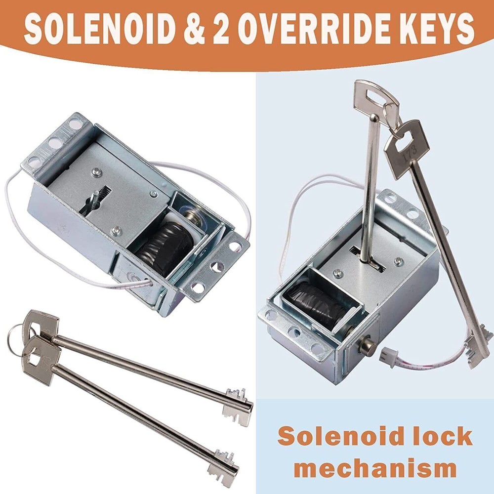 Solenoid Lock With 2 Master Override Keys