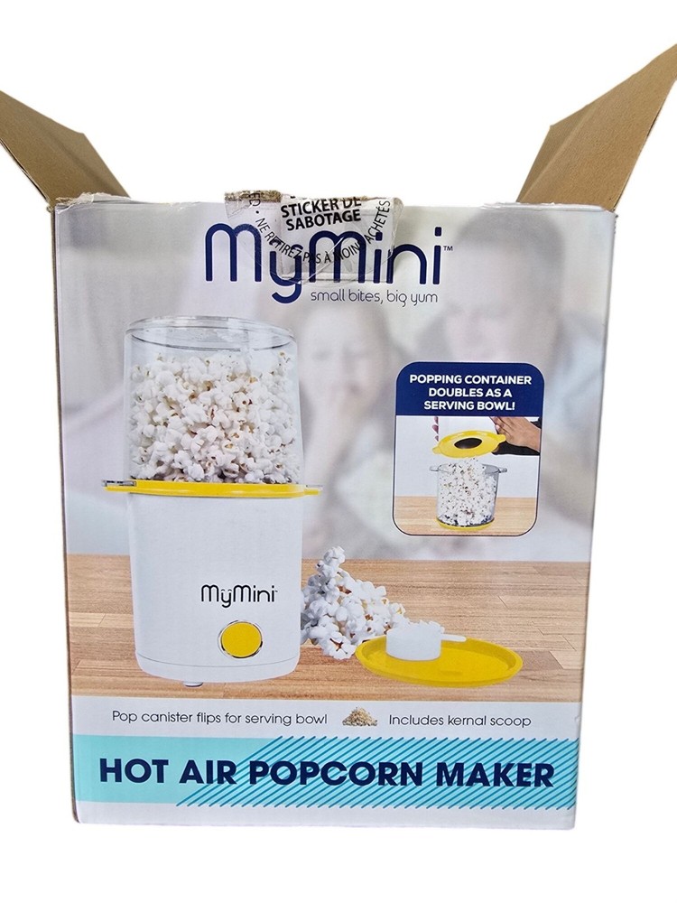 My Mini Hot Air Popcorn Maker with Serving Bowl & Kernel Scoop Compact
