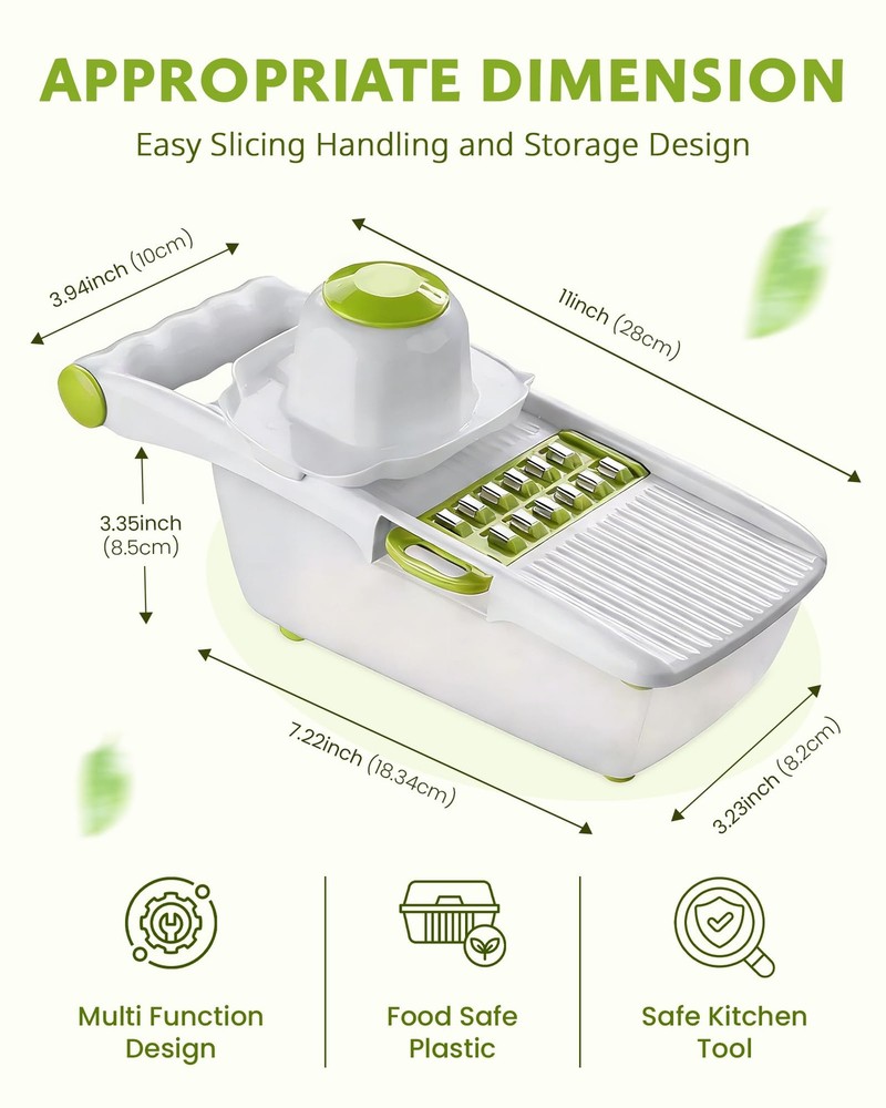 All in 1 Mandoline Slicer for Kitchen, Multi Function Fruit and Vegetable Sli...