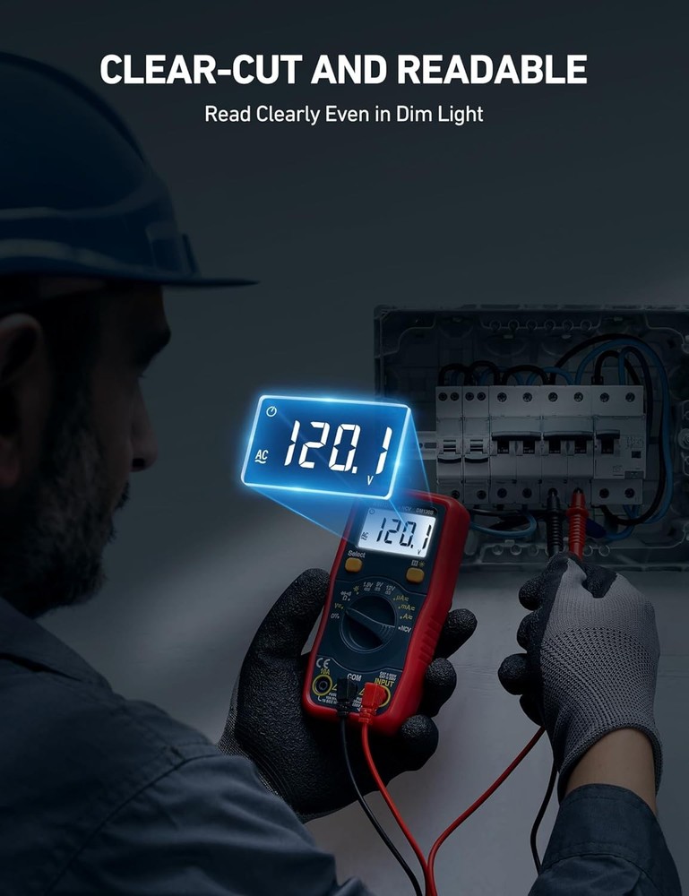 DMM with Large LCD, Data Hold, NCV Function, Kickstand