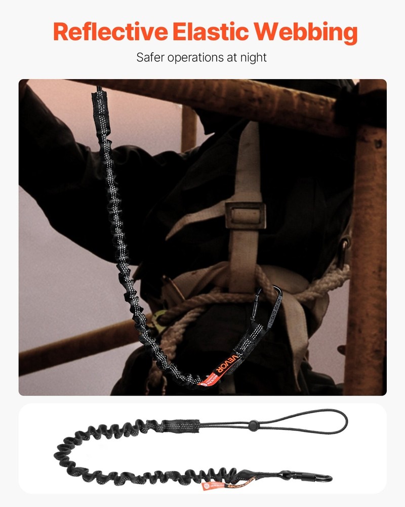 5 Pack Tool Lanyard Safety Fall Protection Tools Leash Aluminum Screw Lock