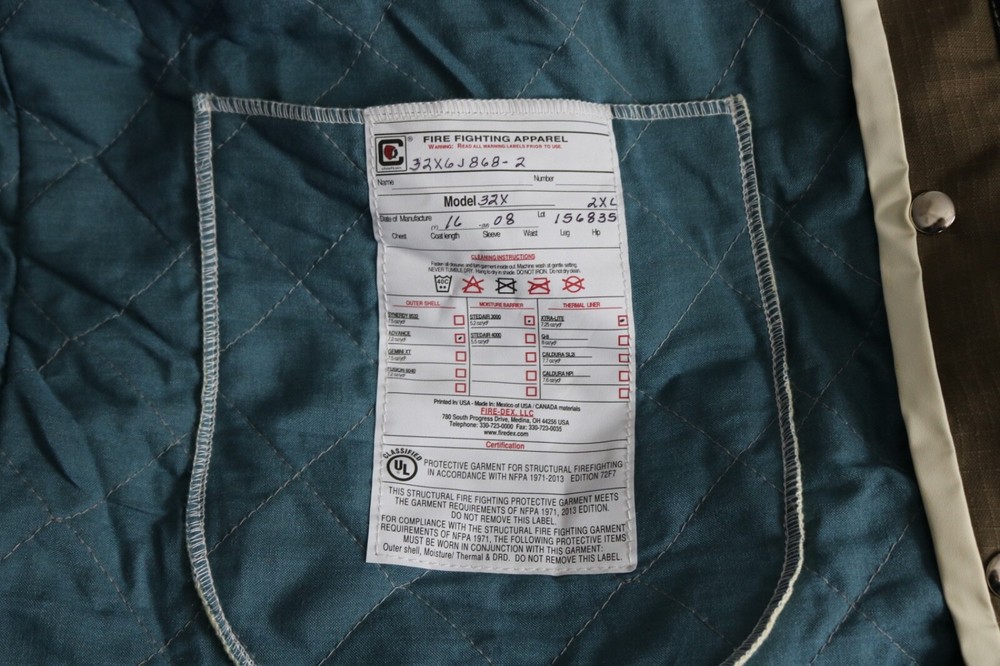 chieftain firefighter bunker jacket and pants NWOT