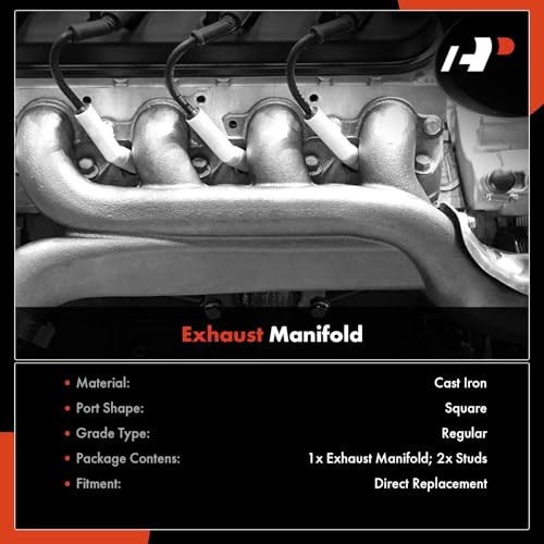 Left Side Exhaust Manifold Kit W/Studs Compatible with Mitsubishi Montero