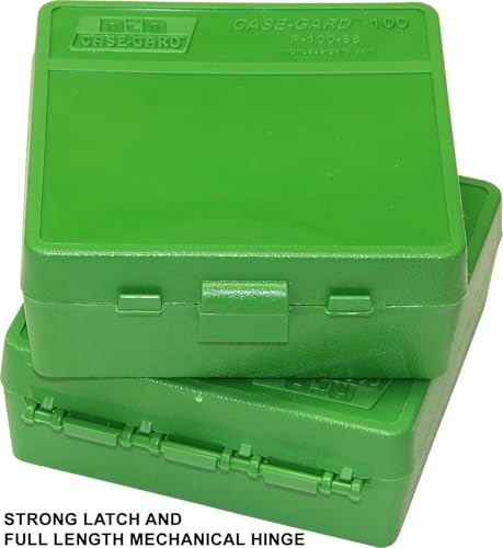 MTM 100-Round Flip-Top Ammo Box 38/357 Caliber Green Stackable USA Made