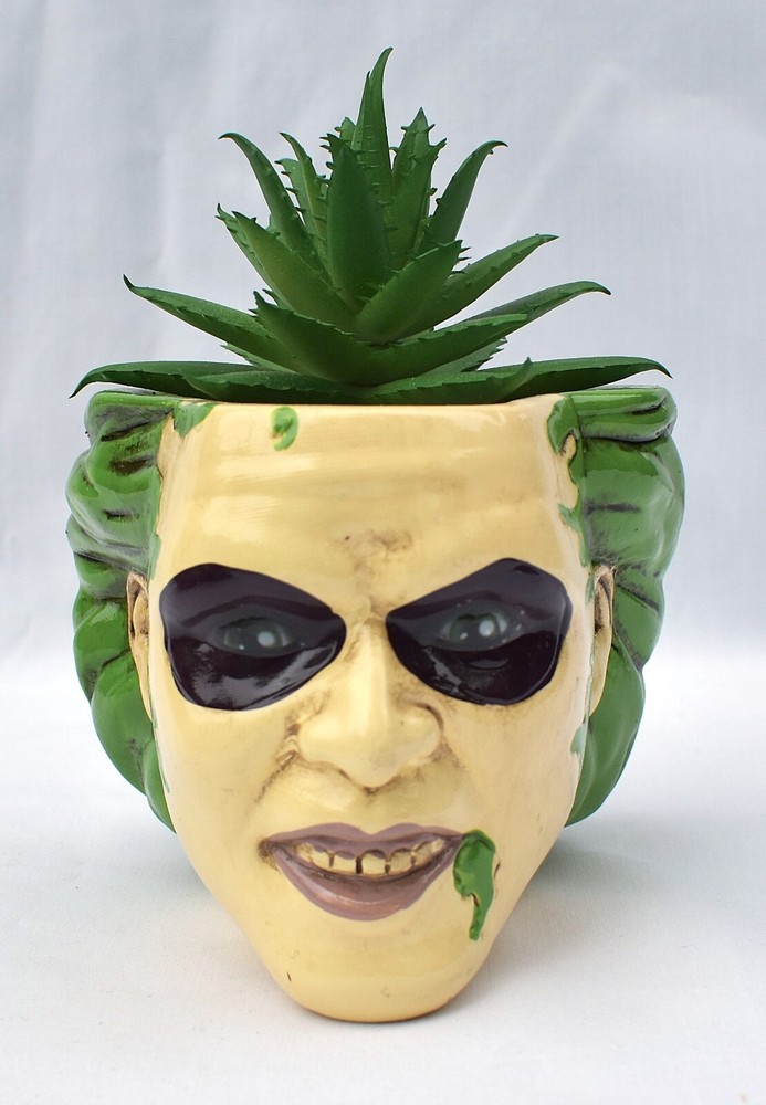 BEETLEJUICE Head - 3" Mini Planter with Artificial Aloe Succulent