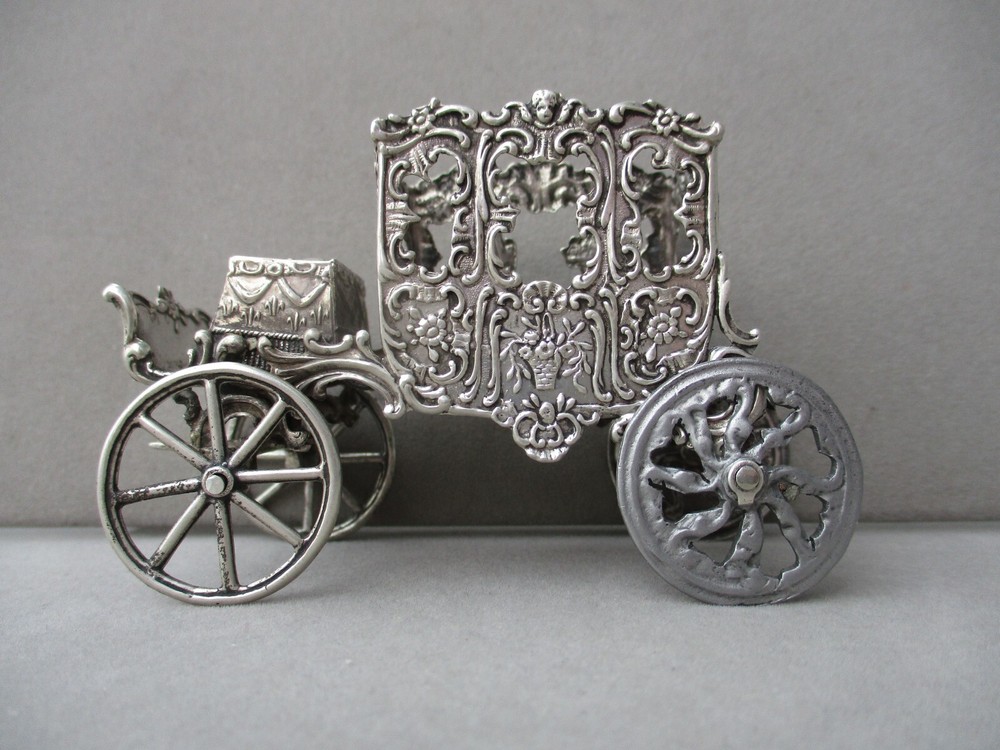 Antique Miniature Silver Coach / Carriage 54 G