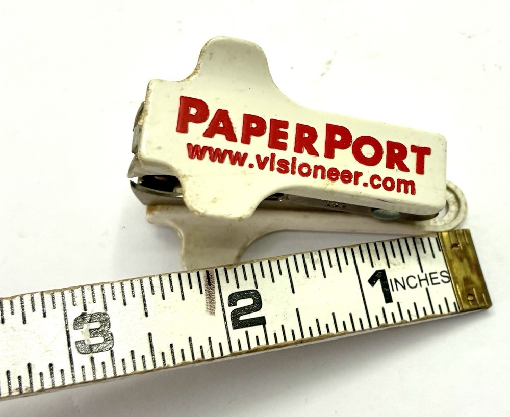 PaperPort Visioneer Ad Staple Remover Puller Extractor White Bakelite Red USA