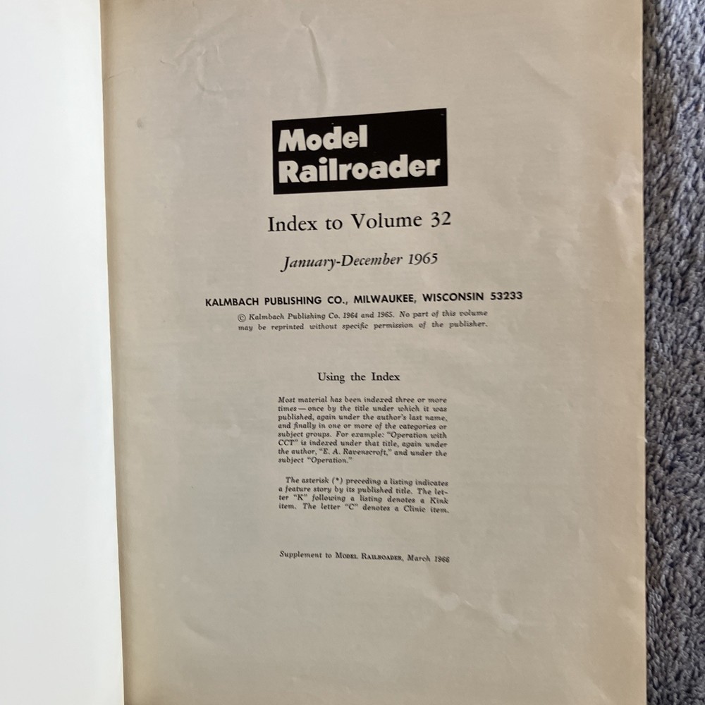 Model Railroader Vol.32-Bound Volume 1965–12 Issues