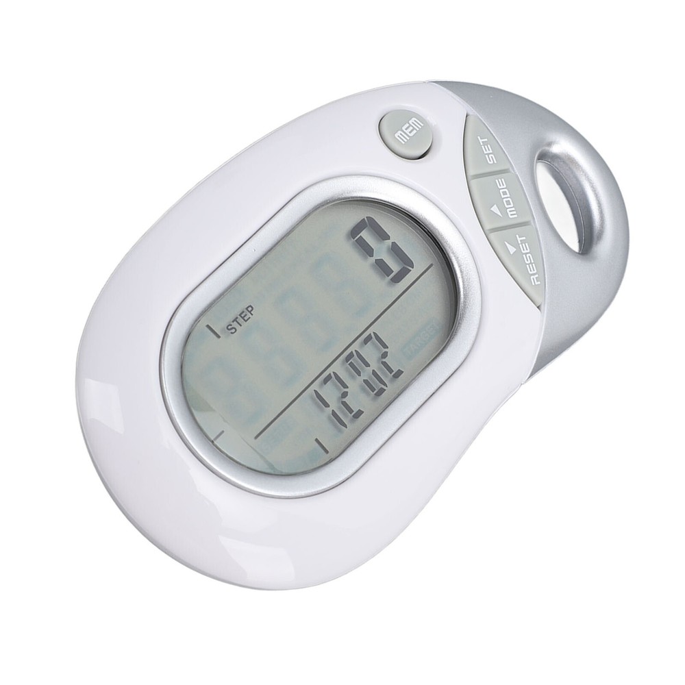 Walking Pedometer Electronic 3D Sensor High Accuracy White Step Counter
