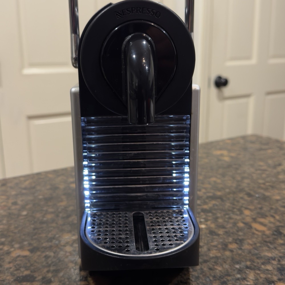 Nespresso Type D60 (Pixie) Coffee Machine Maker Brushed Aluminum/ Black Tested