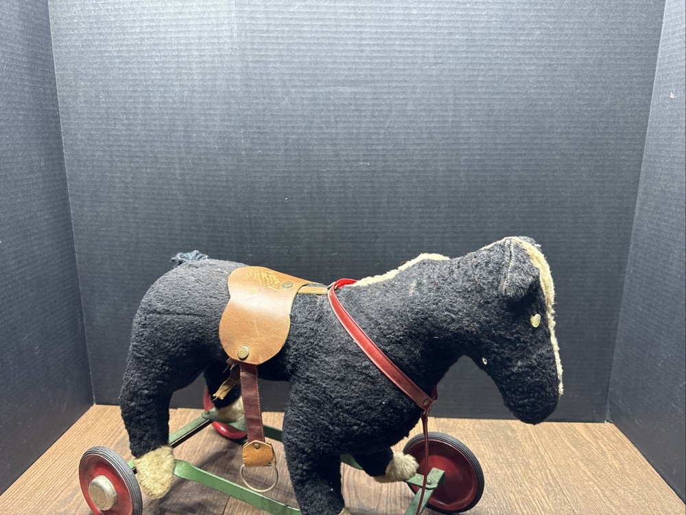 1950’s Vintage Ride On Plush Horse Pull Toy