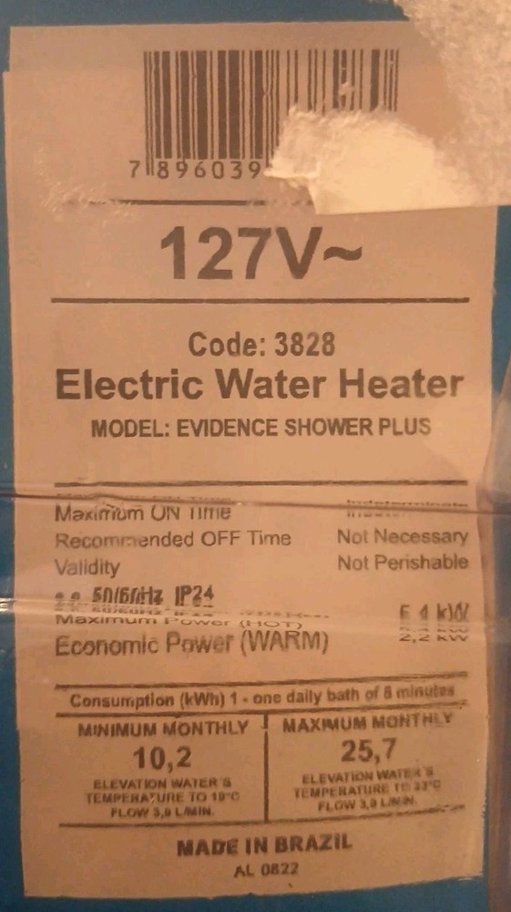 FAME-Tankless Water Heater Electric-Evidence 127V 4 Temps. Includes Head 8" READ