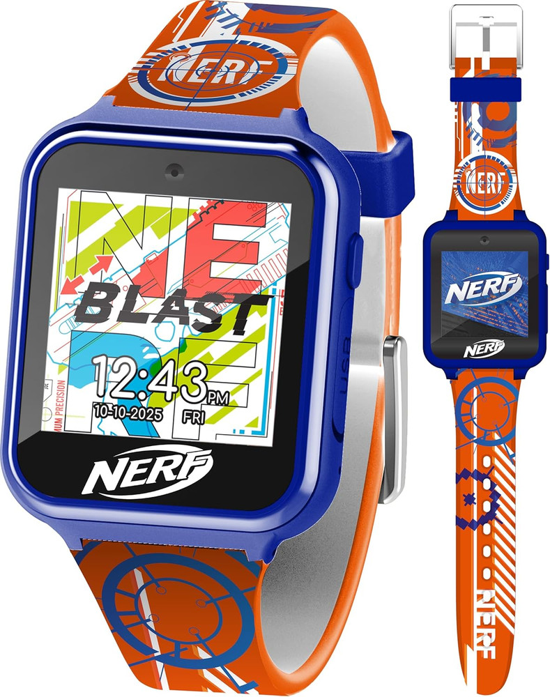 NERF Kids Smart Watch - Interactive Touchscreen with 26 Games, Camera, Step Coun
