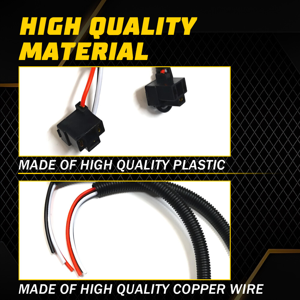 H4 9003 HB2 Female Socket LED Replacement Headlight Connector Wire Harness Plug