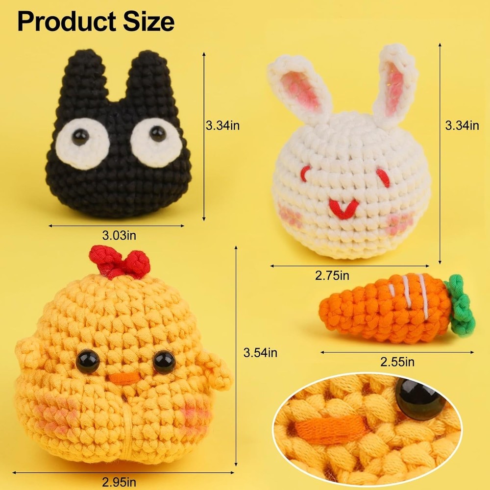 Beginner's Crochet Kit - Learn to Create Adorable Animals with Video Tutorials
