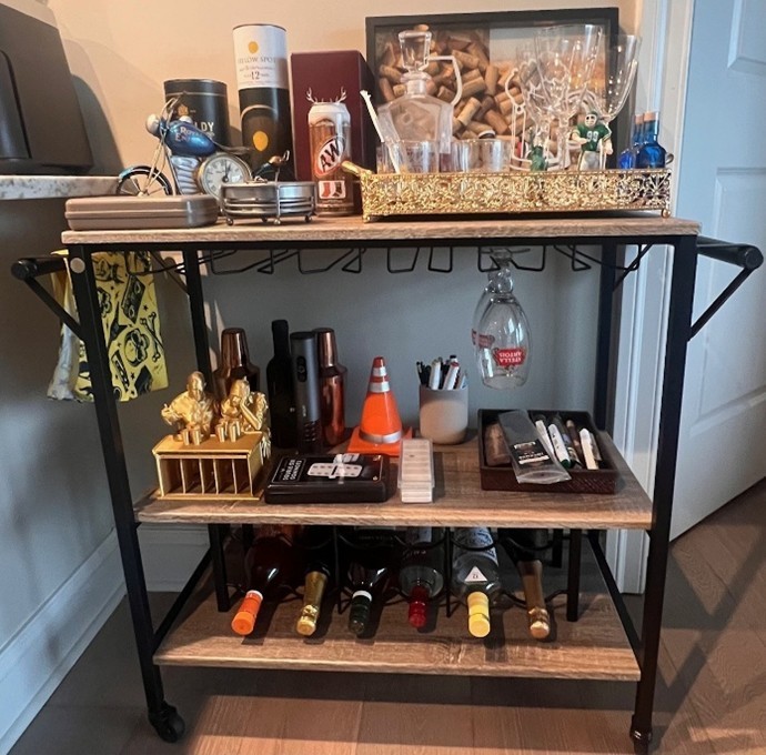 Modern Bar Cart with Multiple Shelves  (Excellent Condition)