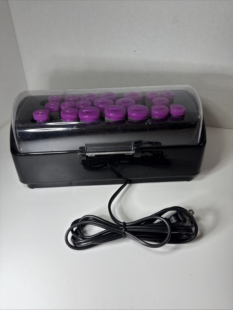 Conair Curls Waves 20 Multi Size Flocked Hot Rollers 12 Clips HS32RX Hot Rollers