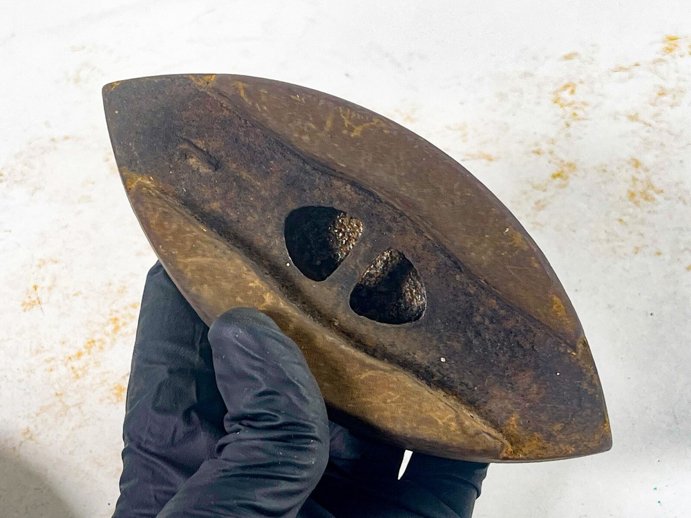 Antique Vintage Sad Flat Clothes Iron Removeable Handle # 1