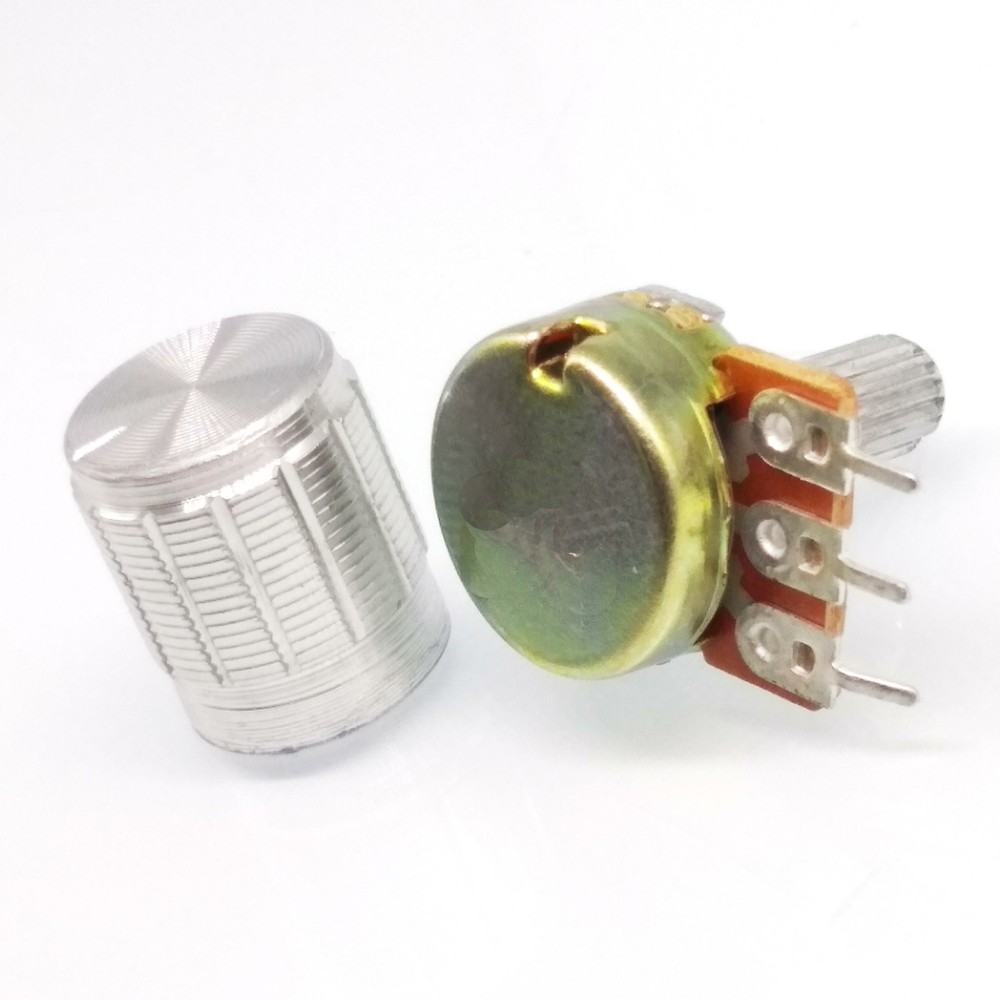 10 Units 100K B100K OHM Linear Taper Rotary Potentiometer POT Silver Knob