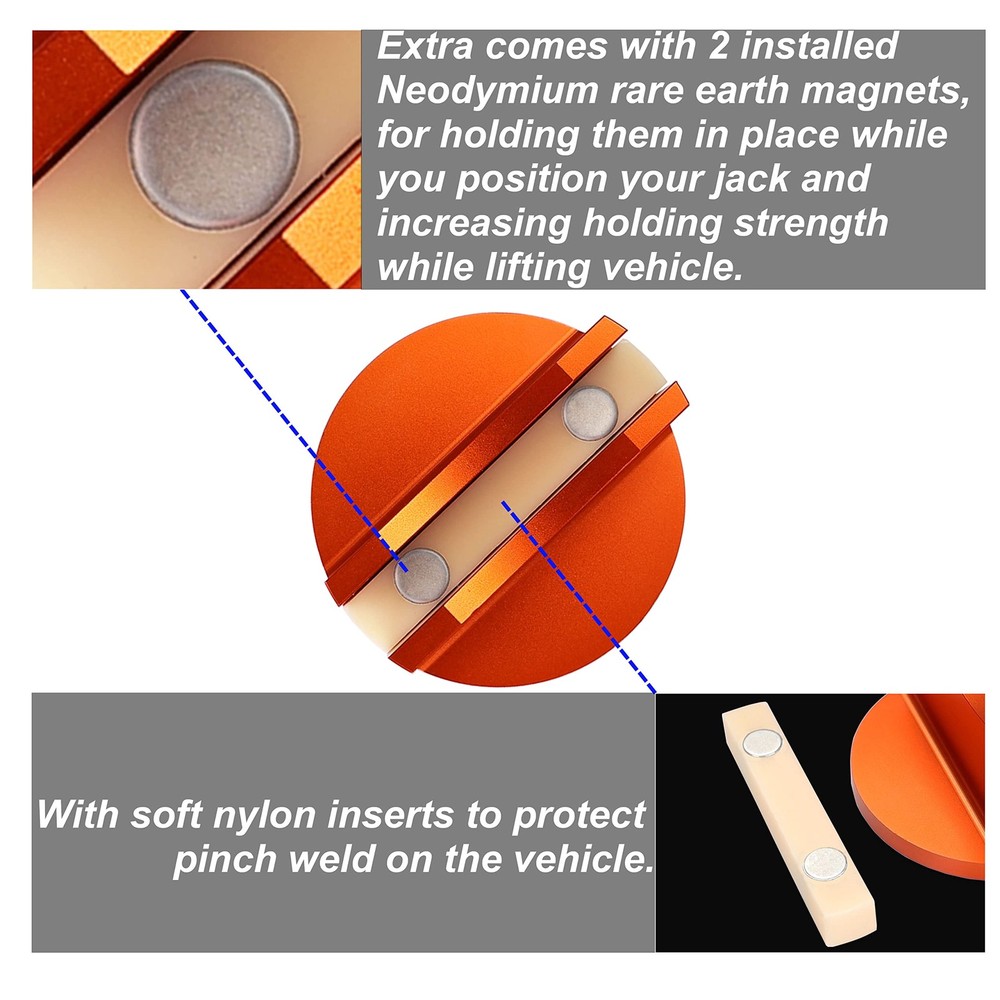 Jack Pad Pinch Weld Frame Rail Adapter with Magnetic Function for Sub-Frame V...