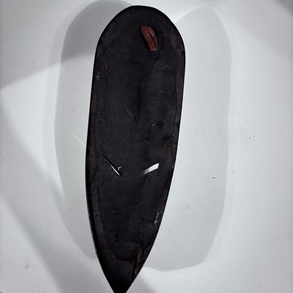 Hand carved African Mask 11” With Tin Overlay
