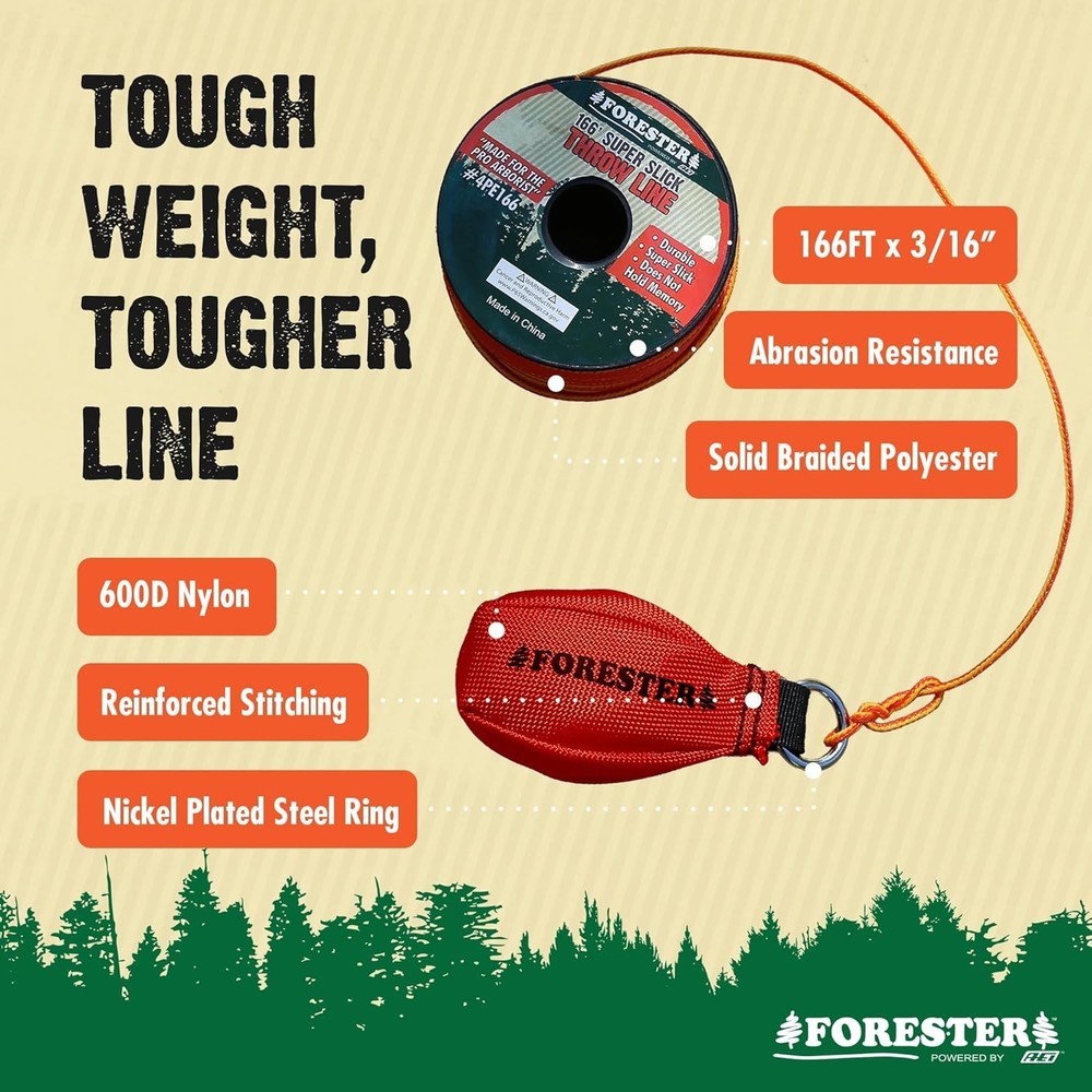Arborist Throw Line Bundle | 166ft Polyester Rope & Weight
