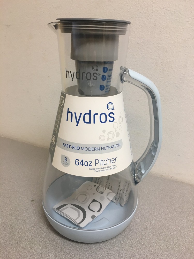 Hydros 8 cups Blue Water Filtration Pitcher 4002178D