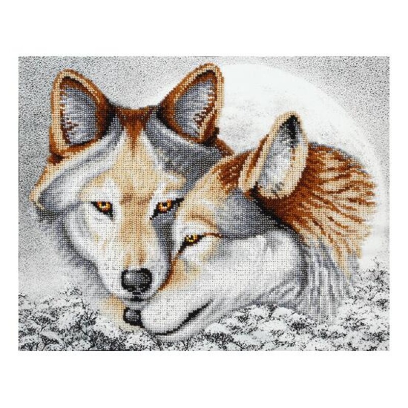 Bead Embroidery Kit Wolves Bead stitching Beadwork DIY VDV