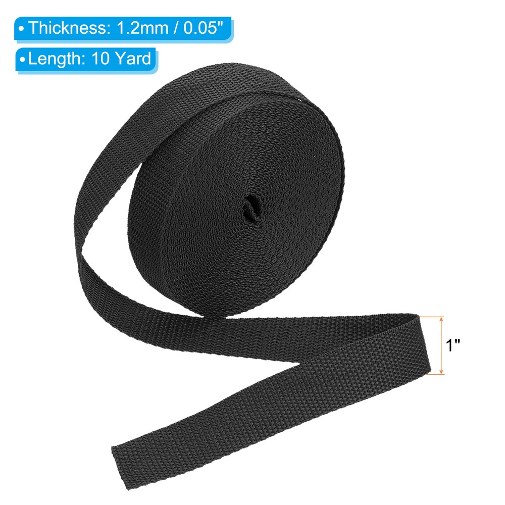 10 Yard Webbing 1 Inch Polypropylene Webbing Strap Chair Straps Black