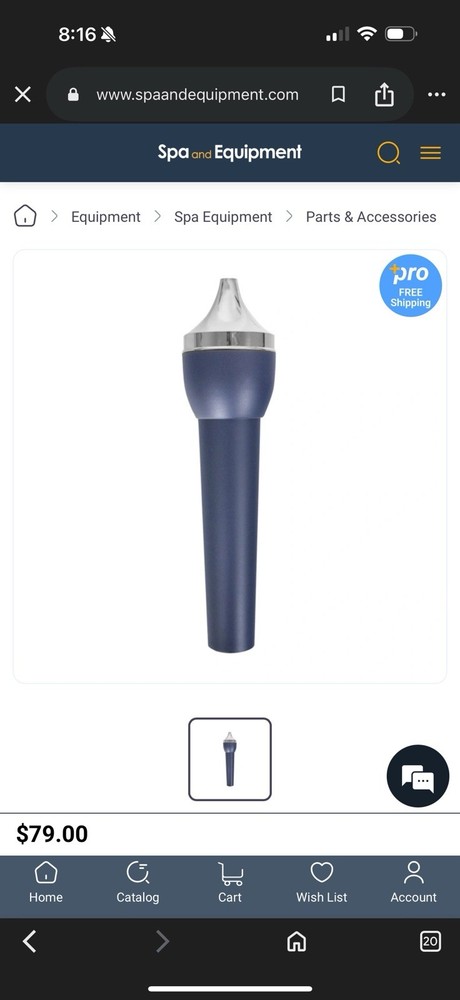 Ultrasonic Point Handle For Face, Silver