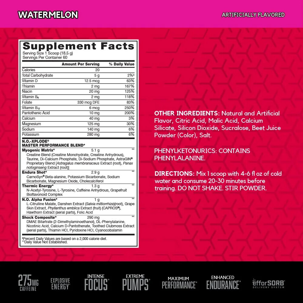 BSN NO XPLODE 3.3B WATERMELON 2.45LB