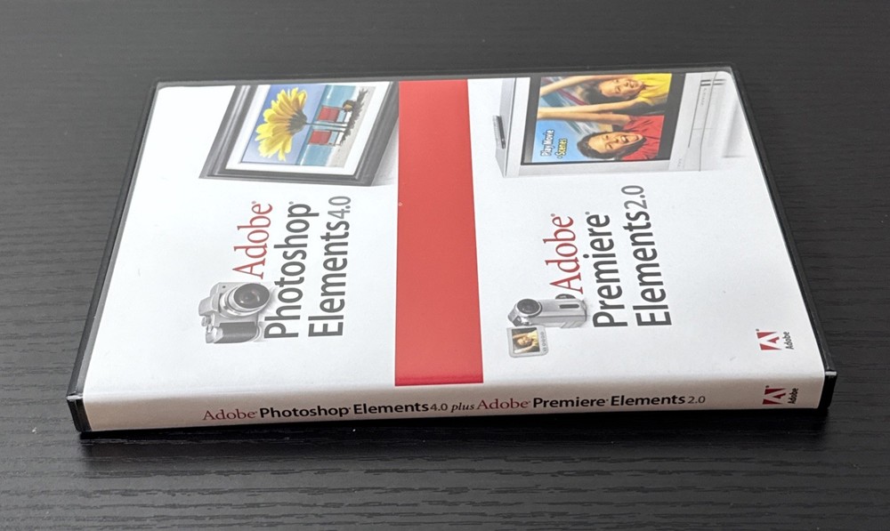 Adobe Photoshop Elements 4.0 & Adobe Premiere Elements 2.0 (PC, 2005)w/ Serial #