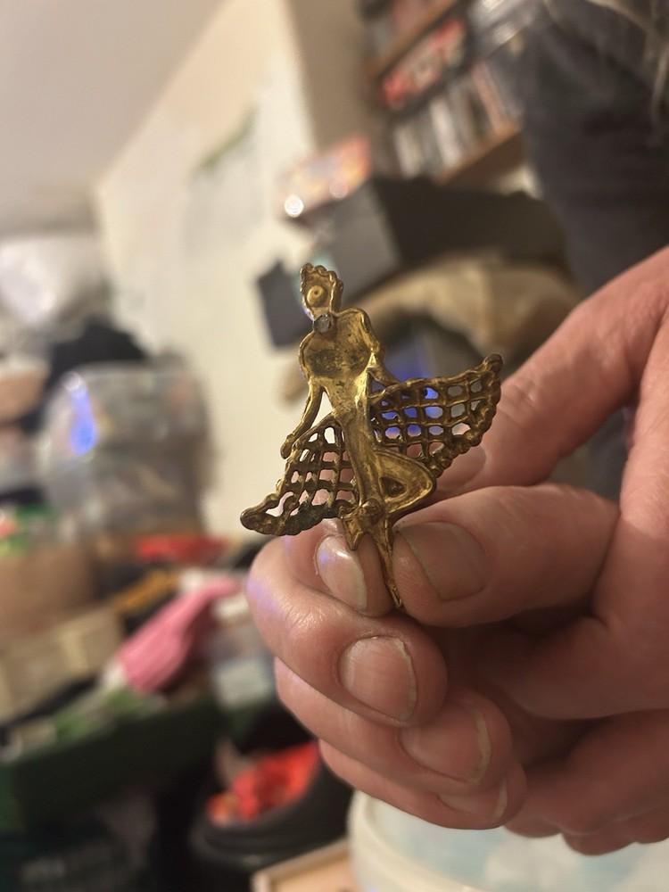 White Metal Dancer Brooch