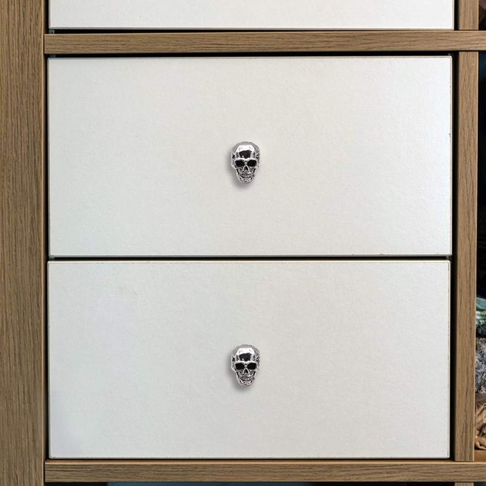 6 Pack Skull Skeleton Drawer Knobs, Vintage Single Hole Cabinets Pulls for Dr...