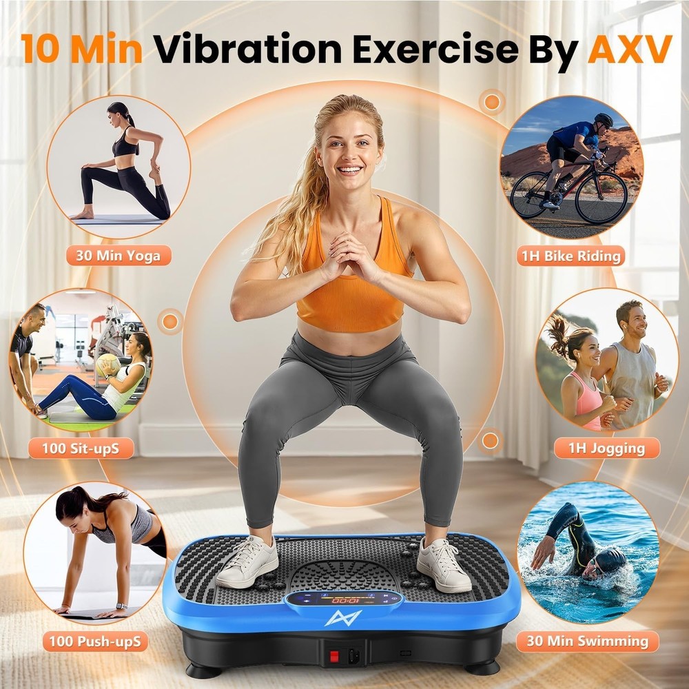Compact Vibration Plate Exercise Machine - Full Body Shaker for Weight Loss