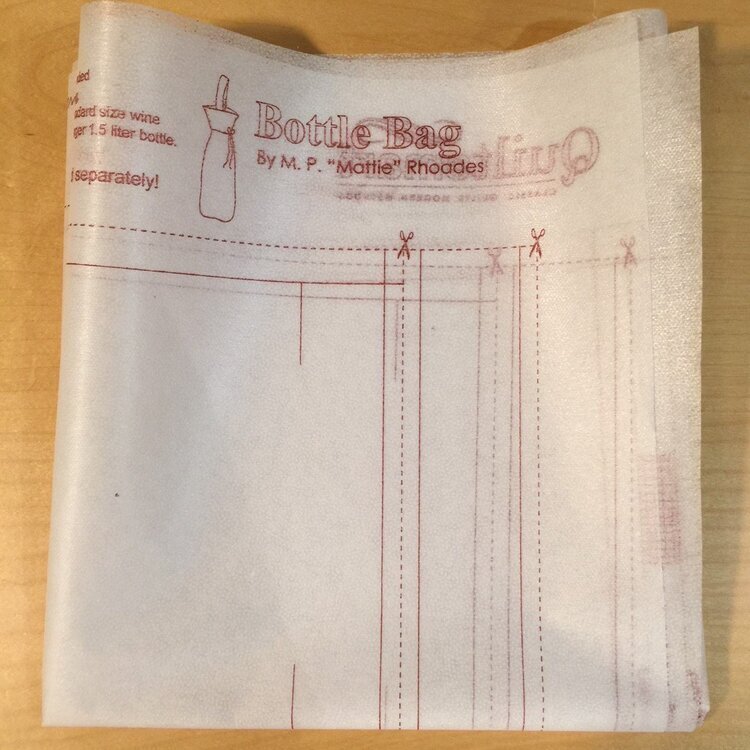 Quiltsmart Bottle Bag fusible printed interfacing panel