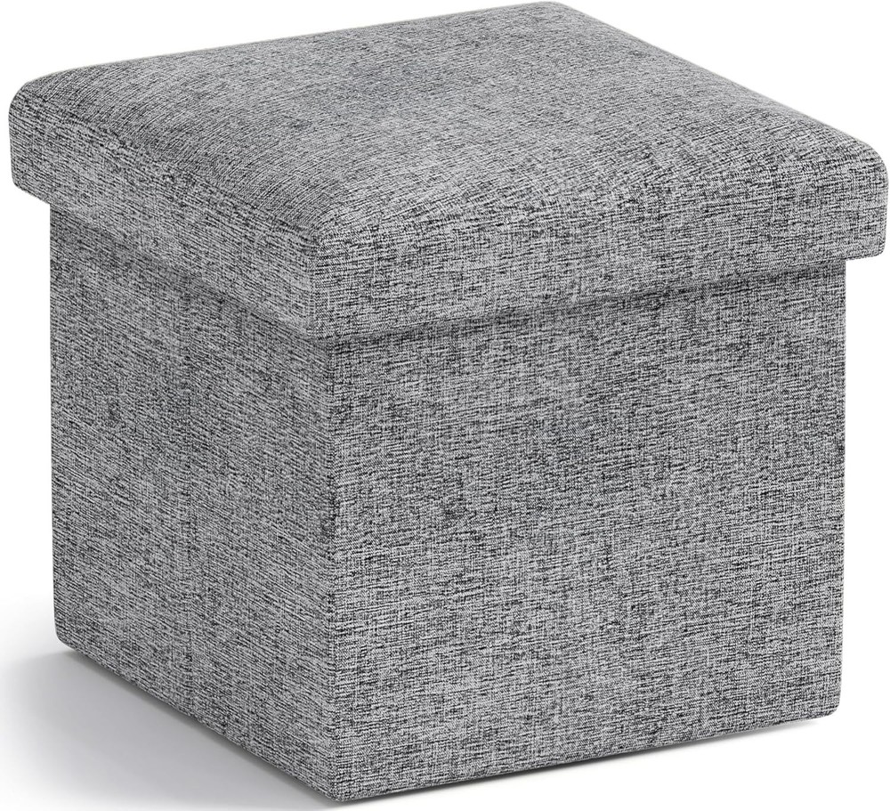 Home Small Storage Ottoman Foldable Collapsible Cube Square Linen Ottoman New