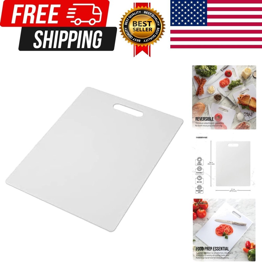 Plastic Cutting Board Non Absorbent White 14"L x 11"W x 0.5"Th