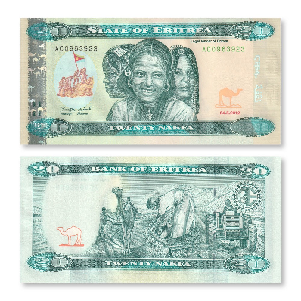 Eritrea 20 Nakfa, 2012, B110a, P12, UNC
