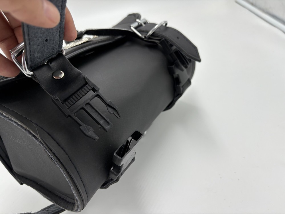 Motorcycle Front Fork Tool Bag PU Leather Handlebar Sissybar Storage Bag General