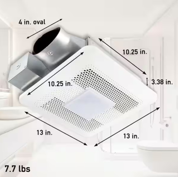 Panasonic LED WhisperThin DC Pick-A-Flow 80-100 CFM - White (RG-T810LA)