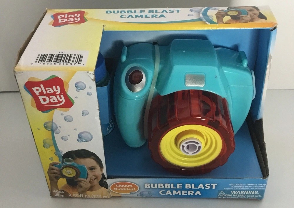 Play Day Bubble Blast Camera with Carrying Strap & Bubble Solution