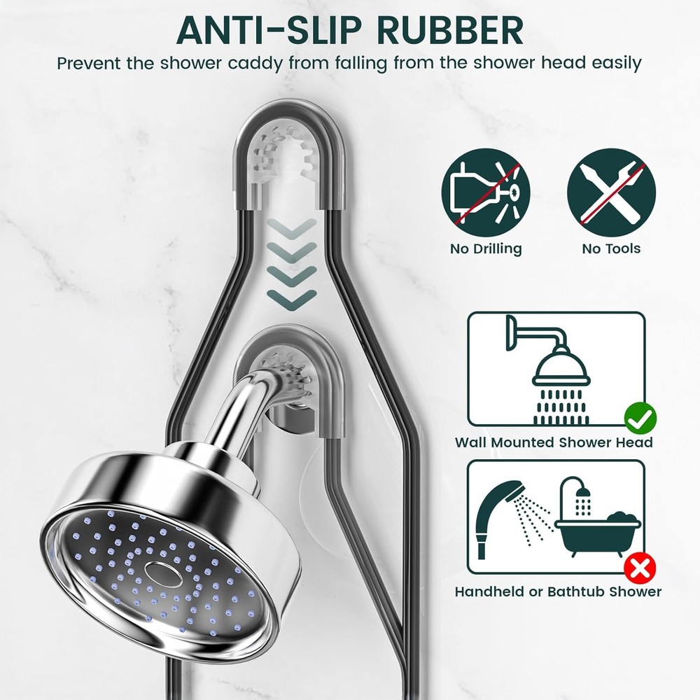 Shower Caddy Hanging Adjustable Shower Caddy Rustproof Shower Organizer Extended