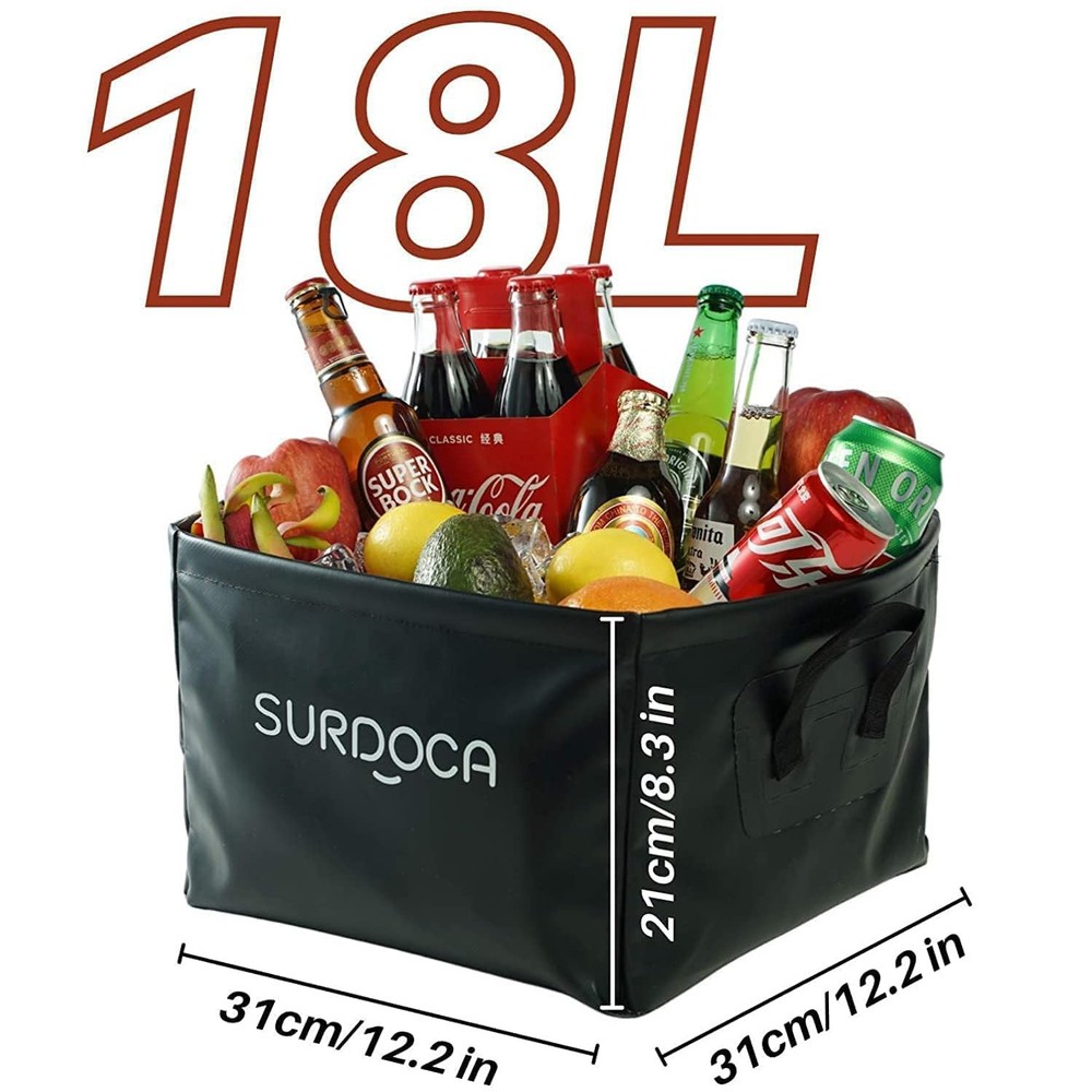 Fully Waterproof Car Trunk Organizer Foldable Multifunctional Storage Bag 18L