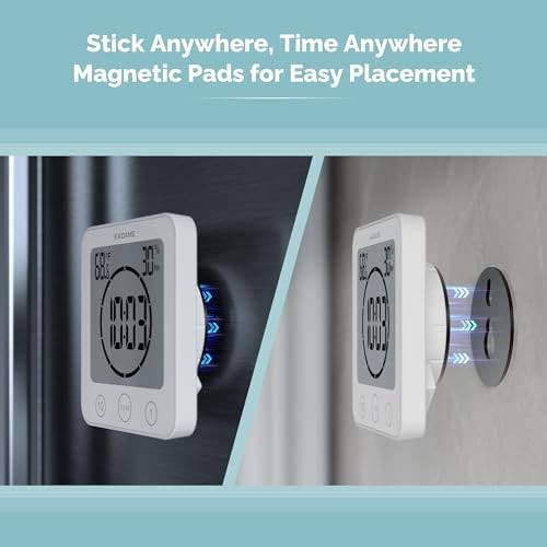 Shower Clock Waterproof Bathroom Timer – Digital Wall Clock with White